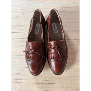 BALLY ITALY MEN'S BURGUNDY KILTIE LOAFERS DRESS/CASUAL SHOES SIZE 8 D